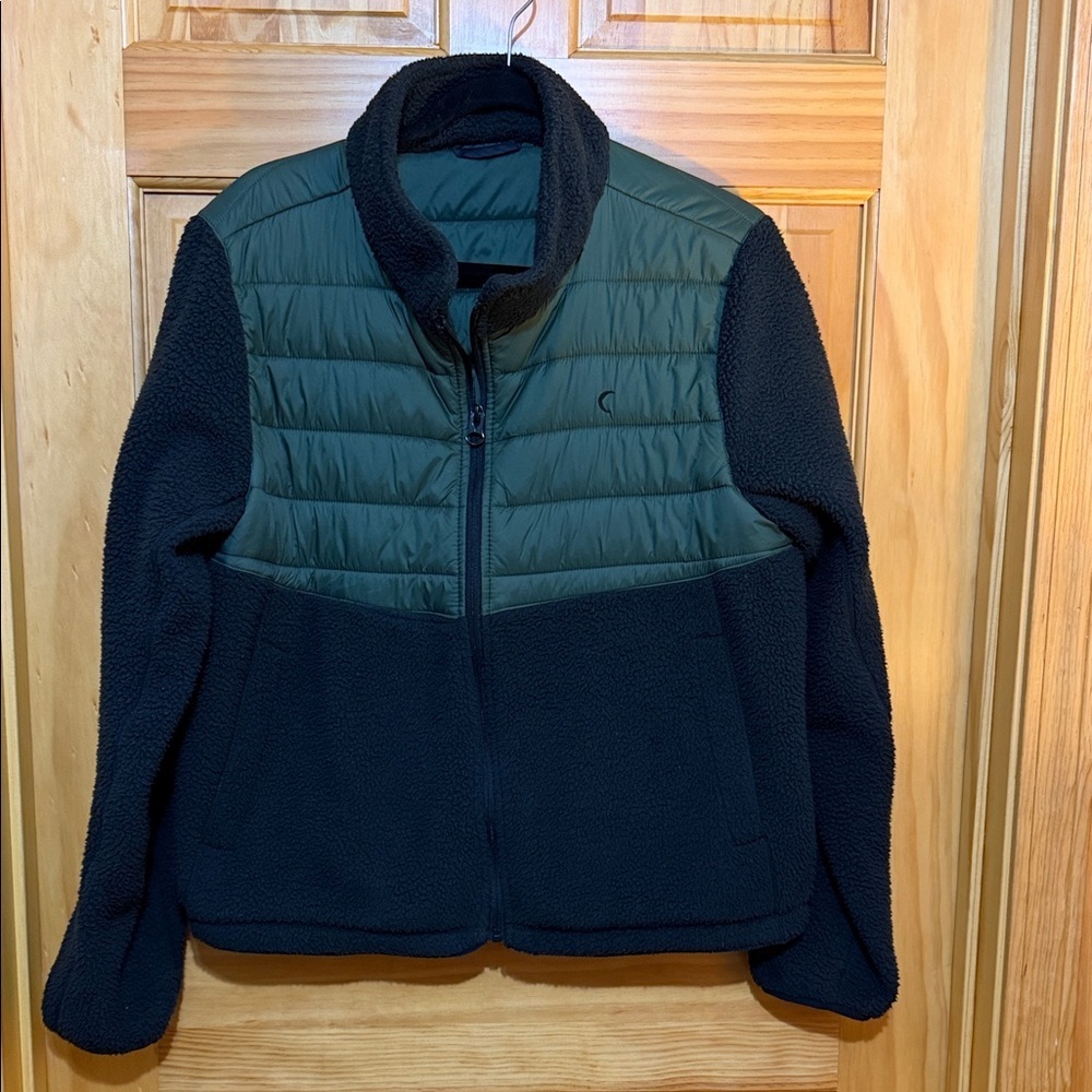 Zyia Active Women's Black & Green Teddy Jacket, Size Xxl